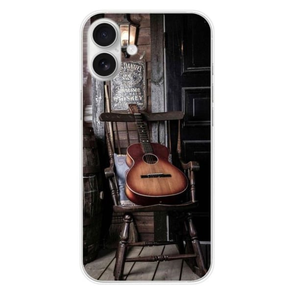 Tryckt silikonfodral som är kompatibelt med Apple iPhone 16 Plus Guitar