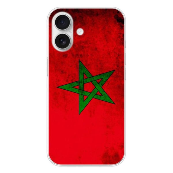 Tryckt silikonfodral som är kompatibelt med Apple iPhone 16 Marockos flagga