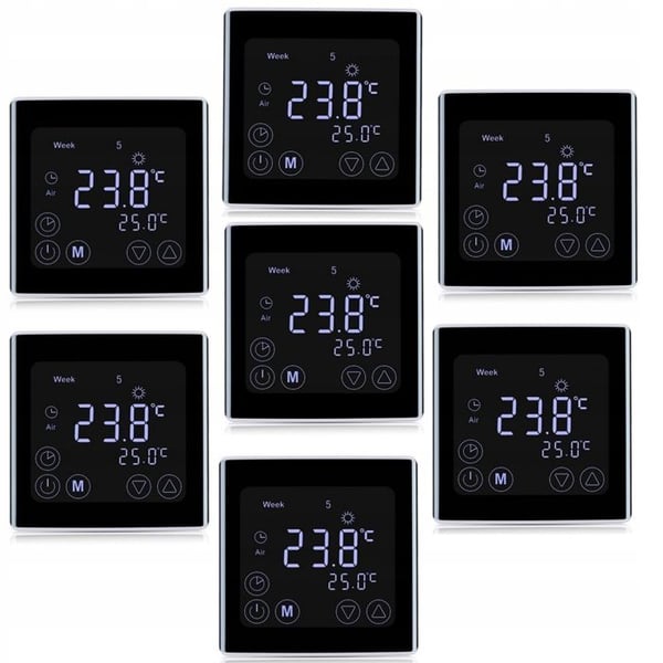 Golvvärmetermostat - ARHATREYA - 16A - LCD-skärm - Programmerbar - Svart