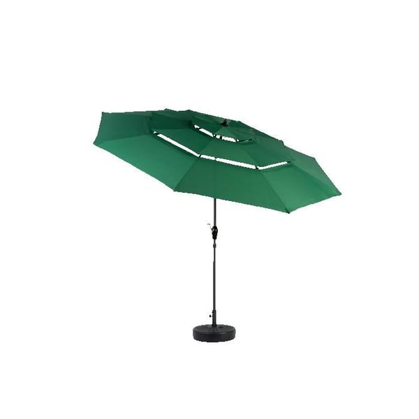 Rektangulær udendørs parasol med dobbelt side på 4,5 m med håndsving, (mørkegrøn). (uden fod)