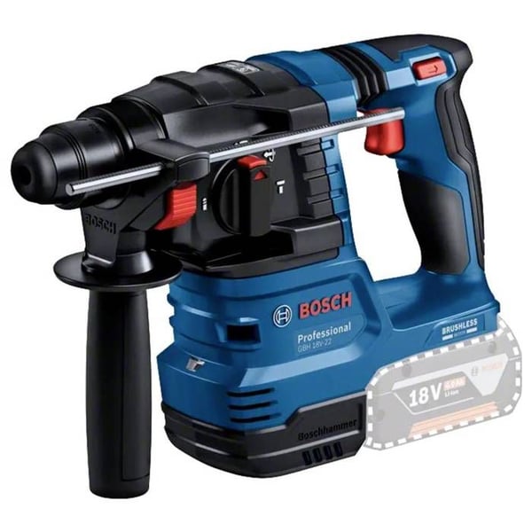 Bosch Professional GBH 18V-22 SDS-Plus-slagsvaterpistol trådlös 18 V 4 Ah Li-Ion + 2 batterier, + laddare, + väska