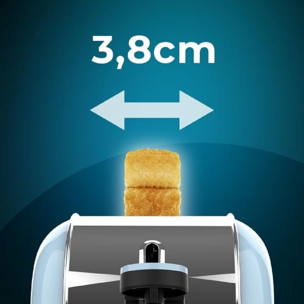 Cecotec Vertikal Brödrost 1 Lång Skiva Toastin' time 850 Blå Lång. 850 W, 2 Skivor Bröd, Bred Skiva på 3,8 cm