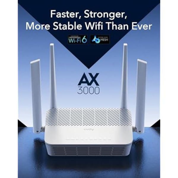 Wi-Fi 6-router - CUDY - WR3000S - AX3000 - 5 Ethernet-portar - 4 antenner - MU-MIMO
