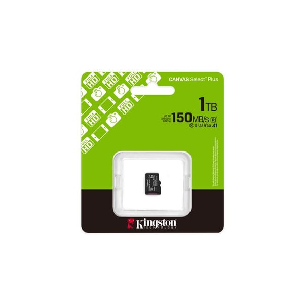 MicroSDXC-kort - KINGSTON - Canvas Select Plus - 1 To - Svart - microSDXC-gränssnitt