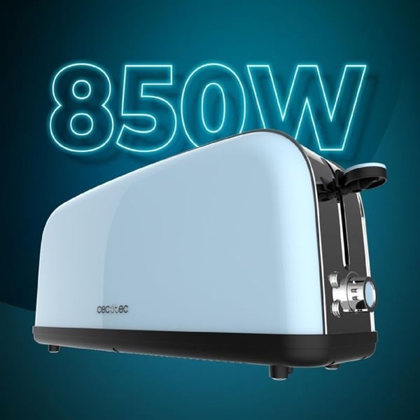 Cecotec Vertikal Brödrost 1 Lång Skiva Toastin' time 850 Blå Lång. 850 W, 2 Skivor Bröd, Bred Skiva på 3,8 cm