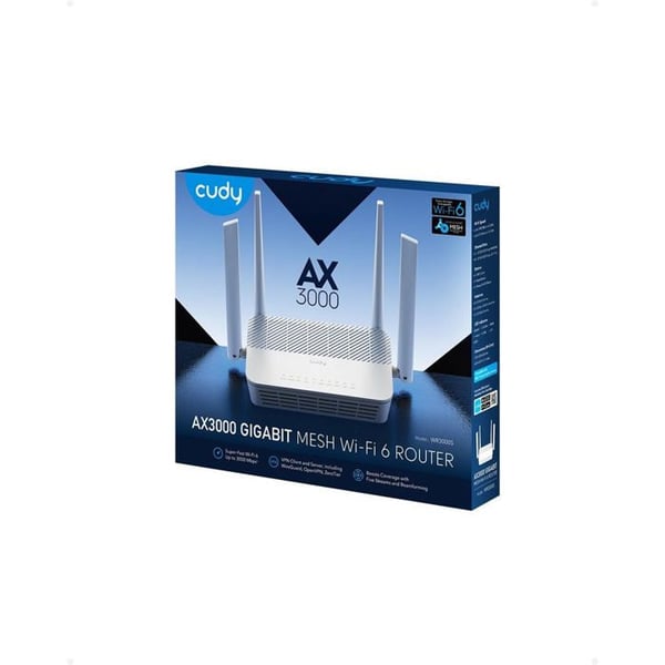 Wi-Fi 6-router - CUDY - WR3000S - AX3000 - 5 Ethernet-portar - 4 antenner - MU-MIMO