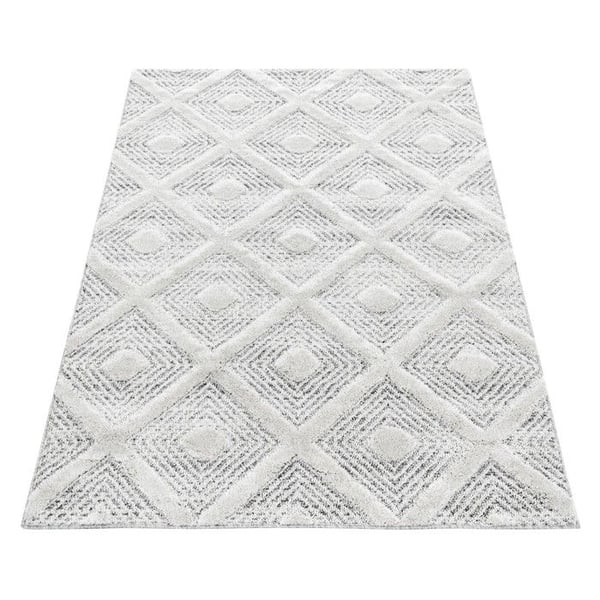 Matta - AYYILDIZ - Design med kort päls - Diamantmönster - Rund - 200 cm