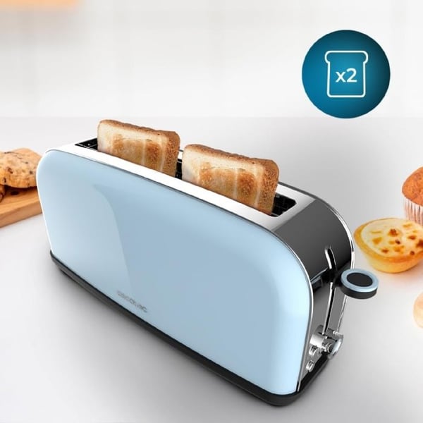 Cecotec Vertikal Brödrost 1 Lång Skiva Toastin' time 850 Blå Lång. 850 W, 2 Skivor Bröd, Bred Skiva på 3,8 cm