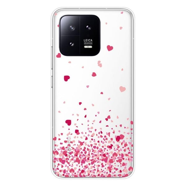 Siliconehölje - Kompatibel med Xiaomi 13 - design med rosa hjärtkonfetti
