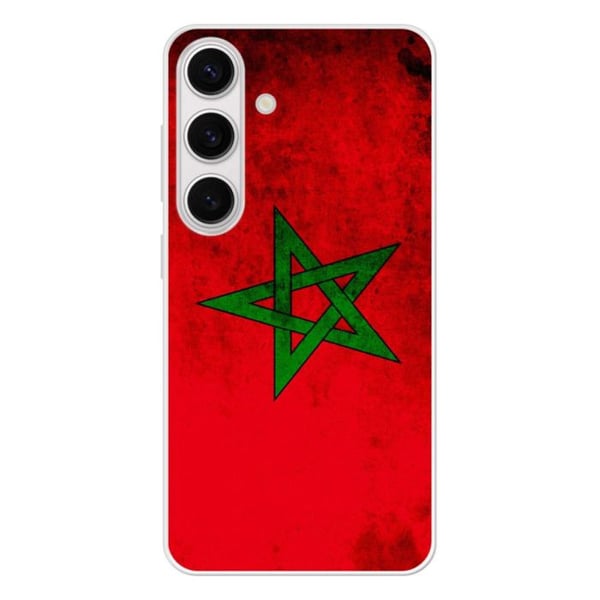 Silicone-förstärkt tryckt skal som är kompatibelt med Samsung Galaxy S24 Marockos flagga