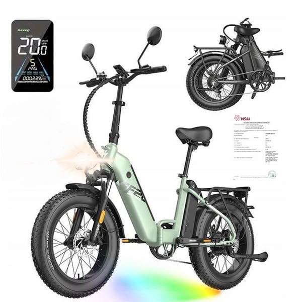 Fafrees FF20 Polar 500W 48V 26.8AH 45/KM 170HK grøn elektrisk sammenklappelig bil