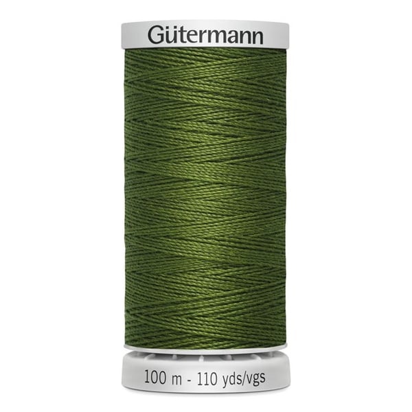 Fil extra stark 100% polyester Gutermann, set med 5 spolar à 100m - Att 585 - grön pinje