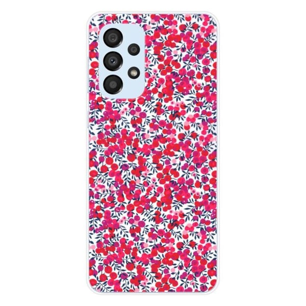 1001Coques - Silikonfodral kompatibelt med Samsung Galaxy A33 5G - Liberty Wiltshire röd mönster - Originaldesign tryckt i Frankrike