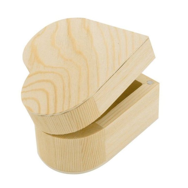 MégaCréa DIY - Träbox hjärta 9.5 x 8.3 H 5.5 cm