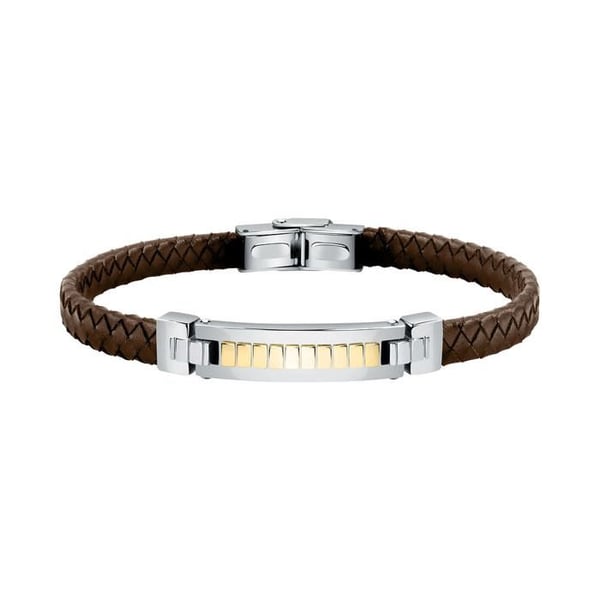 Armband - MORELLATO - 231885 - Bicolore Stål - Brun Läder - 22 cm
