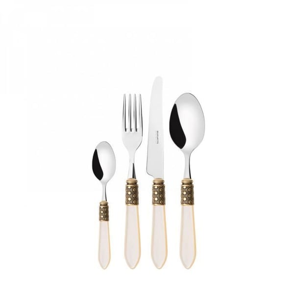 Ménagère - OPTICAL - 24 delar - Rostfritt stål 18/10 - Akrylhandtag - Guld och transparent
