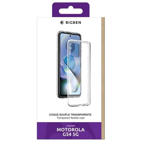 Telefonfodral - BIGBEN CONNECTED - Motorola G54 5G - Mjukt i TPU - Transparent - Gulnar inte