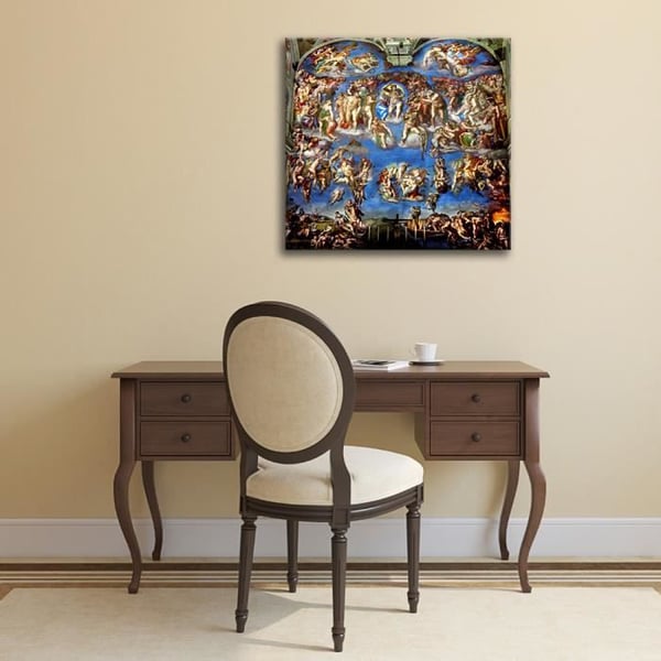 Legendarte - Målning, tryck på duk - Den sista domen Michelangelo Buonarroti cm. 60x60
