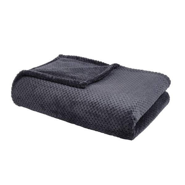 Pläd - IDAG - Essential - Kolgrå - 150 x 200 cm - 100 % polyester