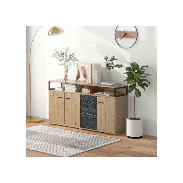 Buffet - MUVOE - 150x35x75.9 cm - 3 skuffer - 3 døre - Brun