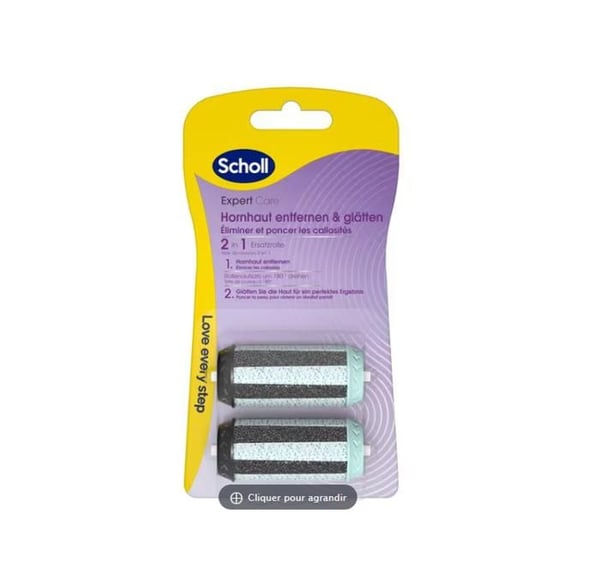 Embout för förhårdnader - SCHOLL - Velvet Smooth Wet&Dry - 2 rullar - Havsmineraler - Grov kornighet