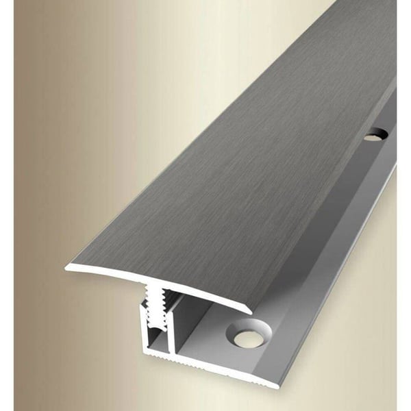 Profil av återställning Laminat l 31,5 mm Höjdskillnad 7 - 12 mm i Aluminium Stålutseende L 2000 mm