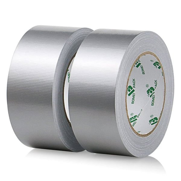 BOMEI PACK Unil - Silver Duck Tape, Heavy Duty Duct Tape 2 rullar 50 mm x 30 m för reparationsarbeten, fixa134