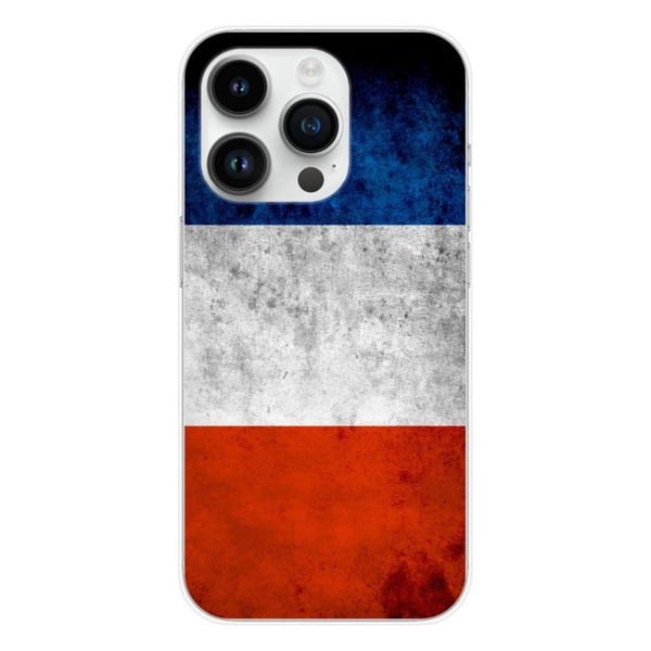 1001Coques - Silikonfodral kompatibelt med Apple iPhone 14 Pro - Mönster franska flaggan - Originaldesign tryckt i Frankrike