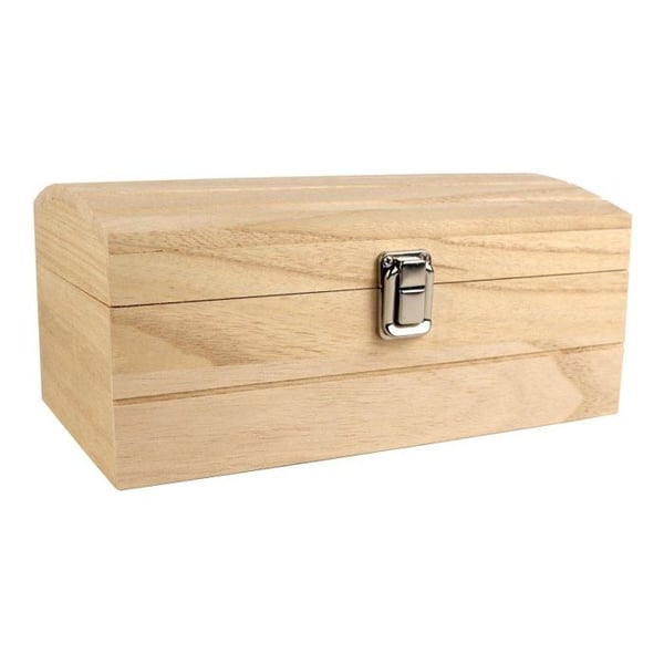MégaCréa DIY - Trälåda med kupolformad lock 25 x 15 x 11,5 cm