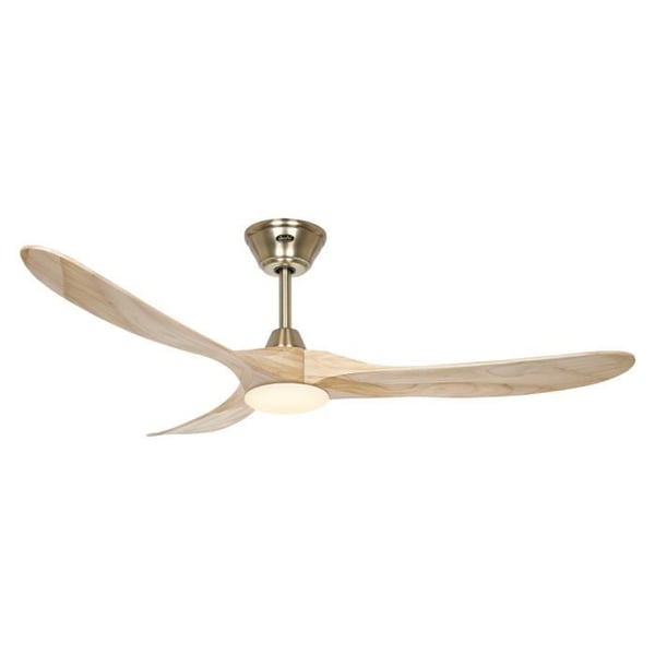 Takfläkt - CasaFan - ECO GENUINO L 152 - Borstade krom - 3 blad - Inbyggda LED-lampor