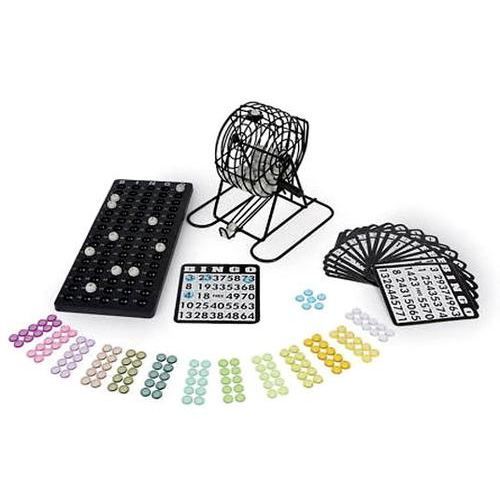 Brætspil - LEGLER - Bingo lotto - Metalhjul - 75 plastikbolde - 18 spillekort