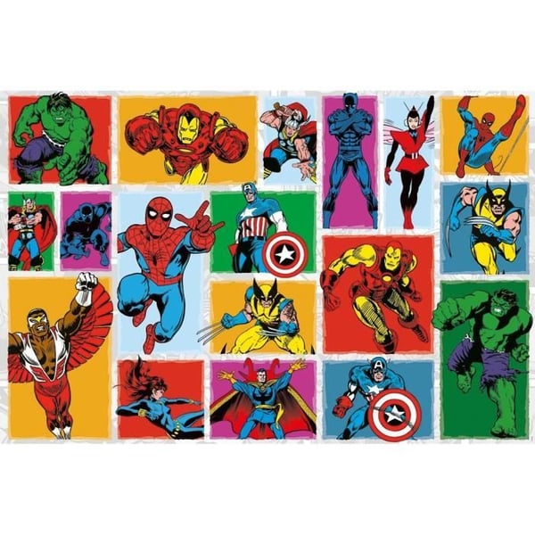 Pussel 3000 bitar Retro Marvel, Vuxna och barn från 14 år, Pussel av hög kvalitet, Samling Mina Hjältar, 12001549, Nathan