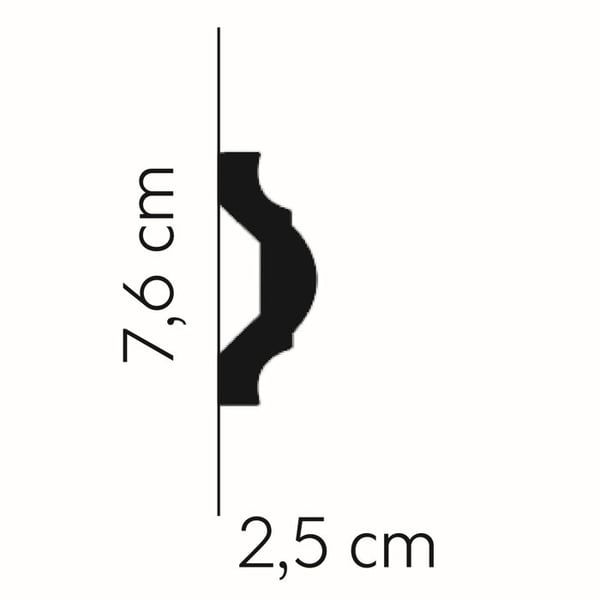 Mardom vägglist MDD351 Profoam 25 x 76 x 2000 mm vit dekorativ stucklist