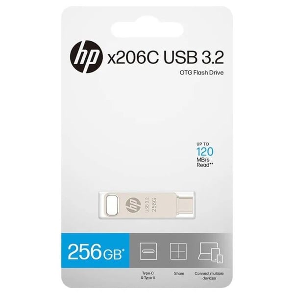 USB-minne - PNY - X206C-A - 256 Go - USB 3.2 Gen 1 - USB-C OTG-kontakt