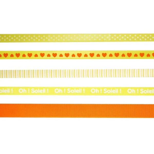 MégaCréa DIY - Tryckt band Gul 90 cm 5 stycken