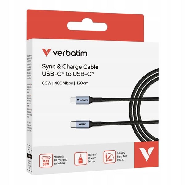 VERBATIM KABEL USB-C/ USB-C 60W