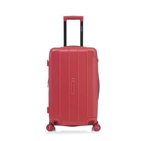 Mellanstor Resväska 65 cm med hyllor | TSA-lås | Ultra-resistent ABS | 360-graders hjul | Röd