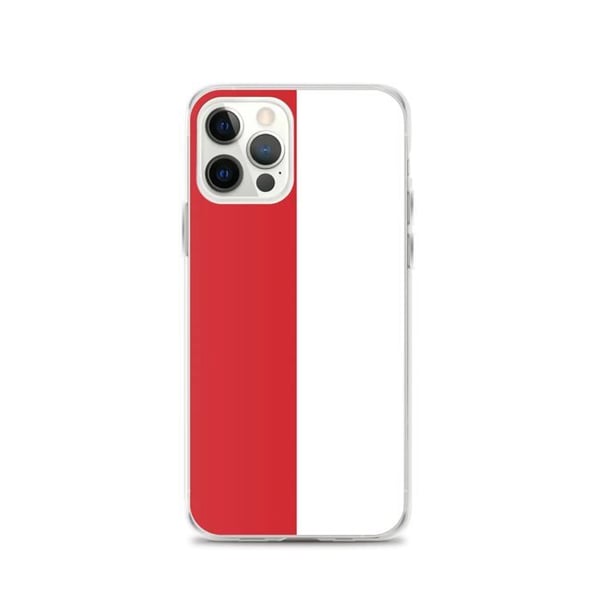 Telefonfodral – Monaco Flagga – Kompatibel med iPhone 12 Pro – Mjukt Fodral – Slitstarkt och Stötsäkert – Silikon – Pixelforma