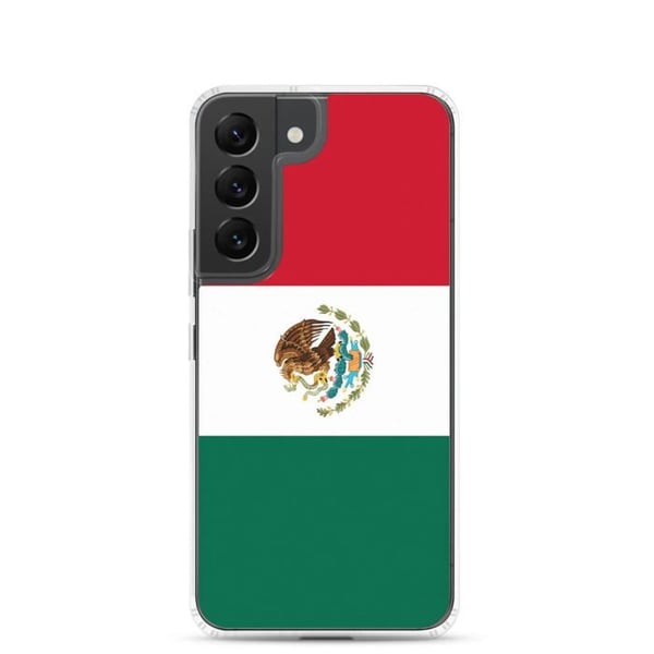 Mobilskal – Mexikansk flagga – Kompatibel med Samsung Galaxy S24 – Mjukt fodral – Slitstarkt och stötresistent – Pixelforma