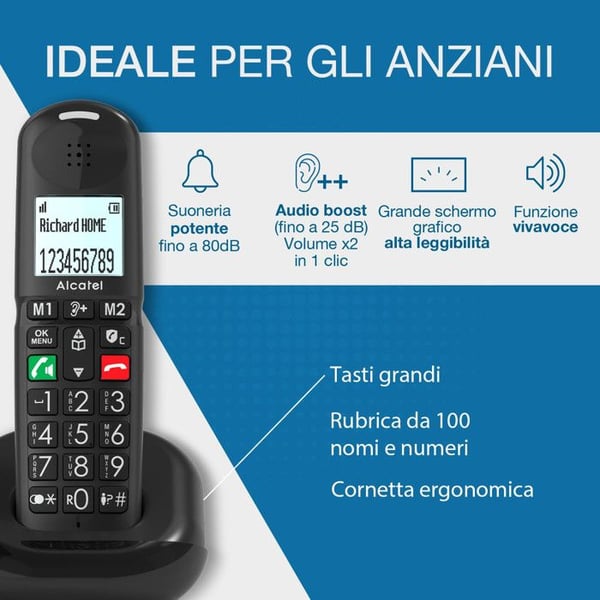 Trådlös telefon - ALCATEL - Dect Xl685 Duo Ewe - Färg Svart - 2 handset - Allmänt bruk