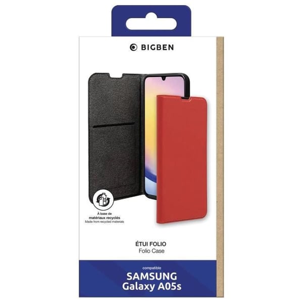 Foliofodral för Samsung A05 Wallet Style med korthållare BigBen Connected Red