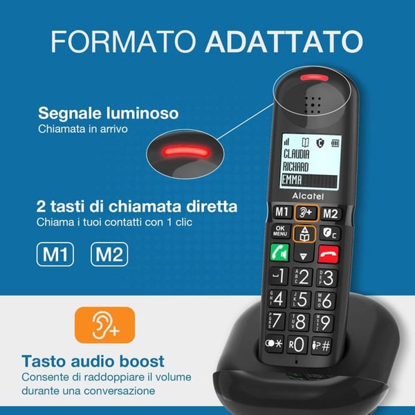 Trådlös telefon - ALCATEL - Dect Xl685 Duo Ewe - Färg Svart - 2 handset - Allmänt bruk