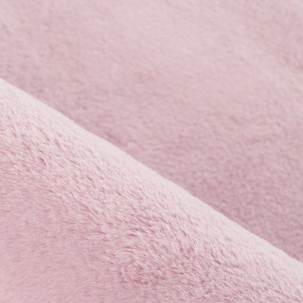 Långhårig matta - AYYILDIZ - Matta för vardagsrum - Rosa - 160 x 160 cm - Baksida i bomull