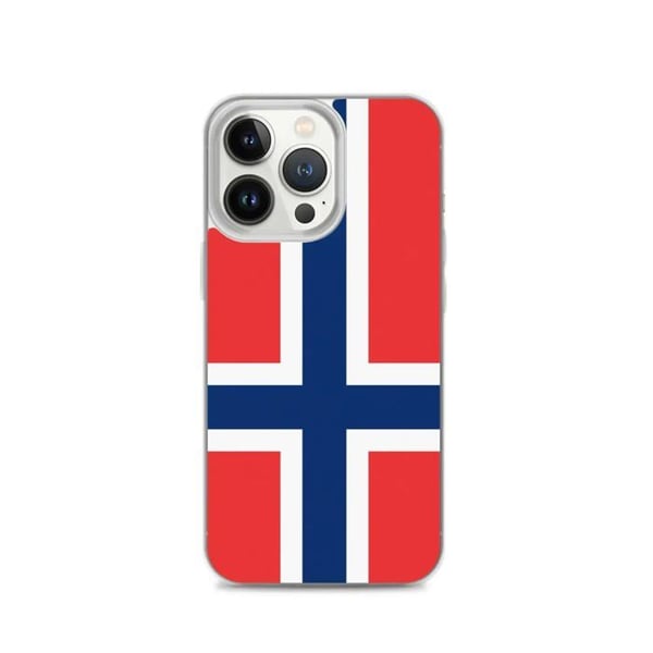 Mobilskal - PIXELFORMA - Norska flaggan - Kompatibel med iPhone 13 Pro - Flexibel - Stötsäker