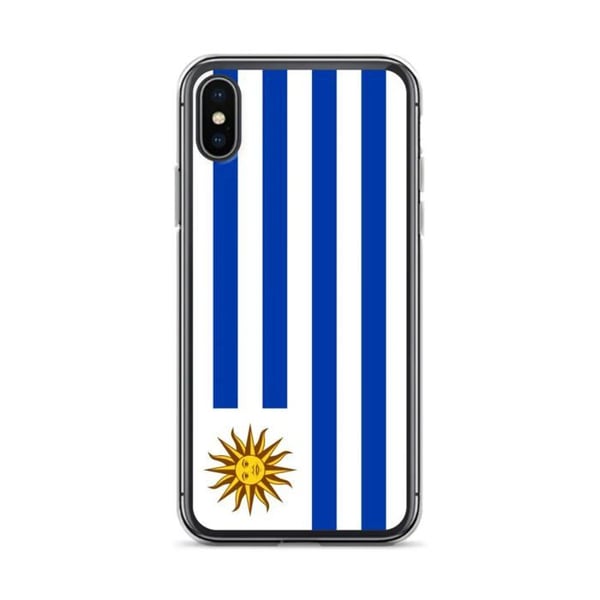 Mobilskal – Uruguayflagga – Kompatibel med iPhone XS Max – Flexibelt fodral – Stöttålig och chockresistent - Silikon - Pixelforma