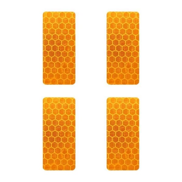 Reflekterande klistermärken - 4R QUATTROERRE.IT - Orange rektanglar - 50 x 25 mm - 4 stycken - Hög reflexion