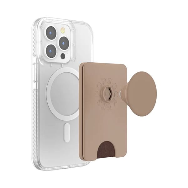 Support PopWallet MagSafe för Smartphone med Inbyggd Kortficka PopSockets Beige