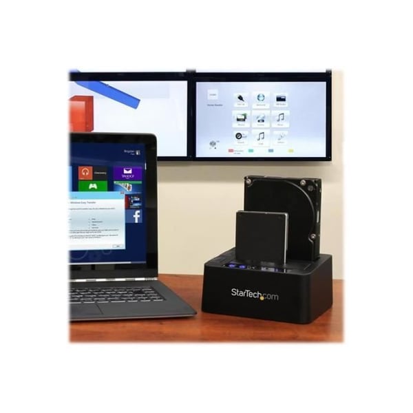StarTech.com Fristående USB 3.1 (10 Gbps) duplicering för 2,5" eller 3,5" SATA-hårddiskar (SDOCK2U313R)