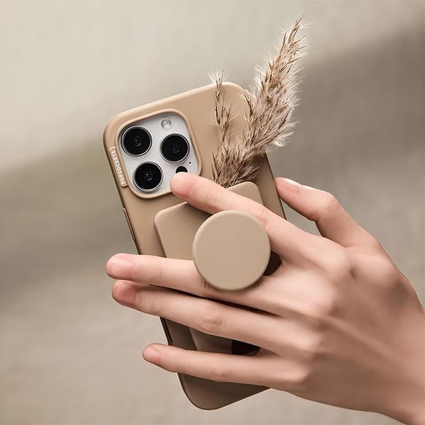 Support PopWallet MagSafe för Smartphone med Inbyggd Kortficka PopSockets Beige