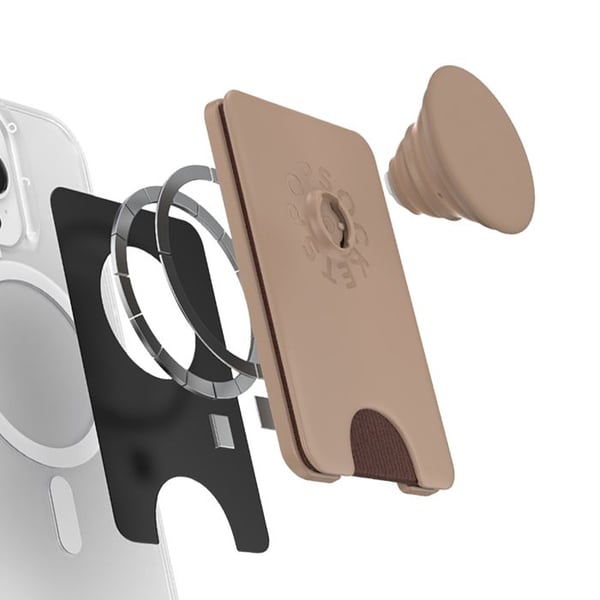 Support PopWallet MagSafe för Smartphone med Inbyggd Kortficka PopSockets Beige